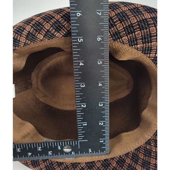 True Gear 100% Wool Fedora Brown Black Plaid Tweed - Picture 8 of 12